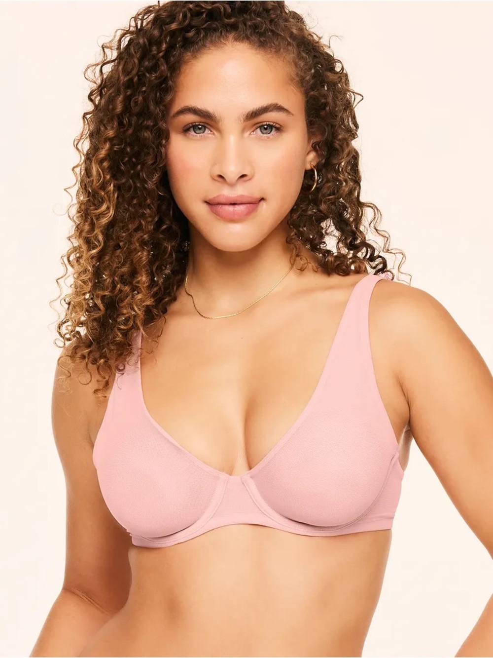 NWT Adore Me Unlined Mesh Light Pink Underwire Everyday Bra